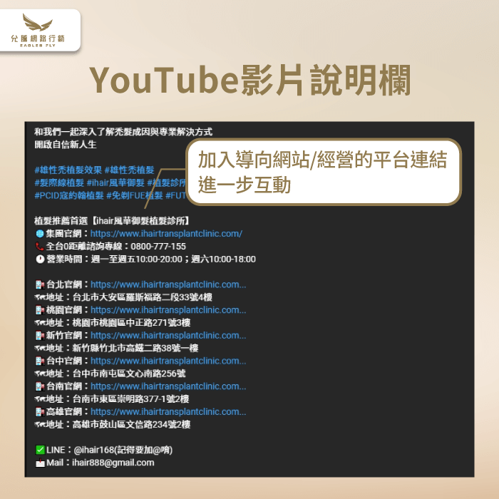 加入導向網站的連結-影片SEO