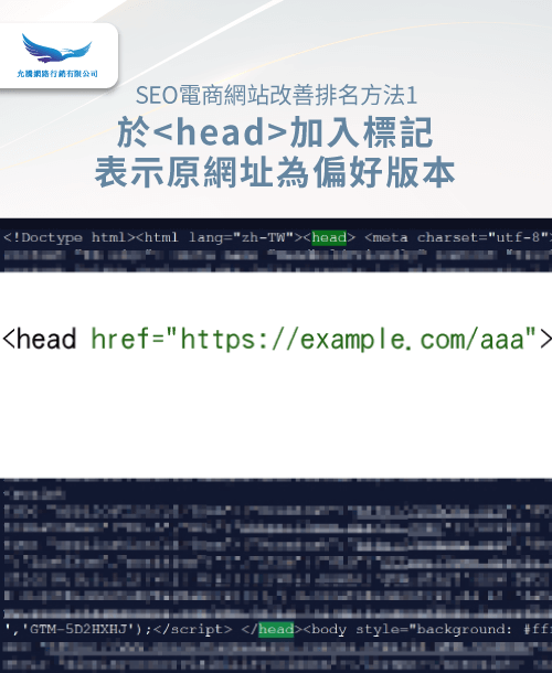 於head語法中加入標準網頁-SEO網站排名下降